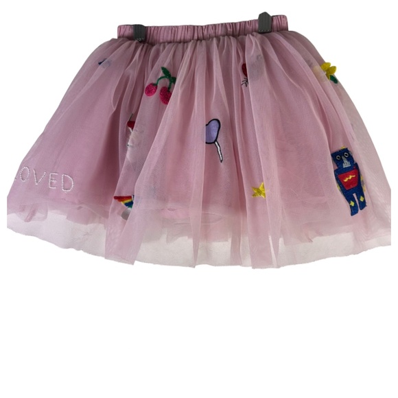 Hanna Andersson Tulle Skirt Tutu Girls Sz 5 5T (110) Pink Embroidered Heart - Picture 2 of 7